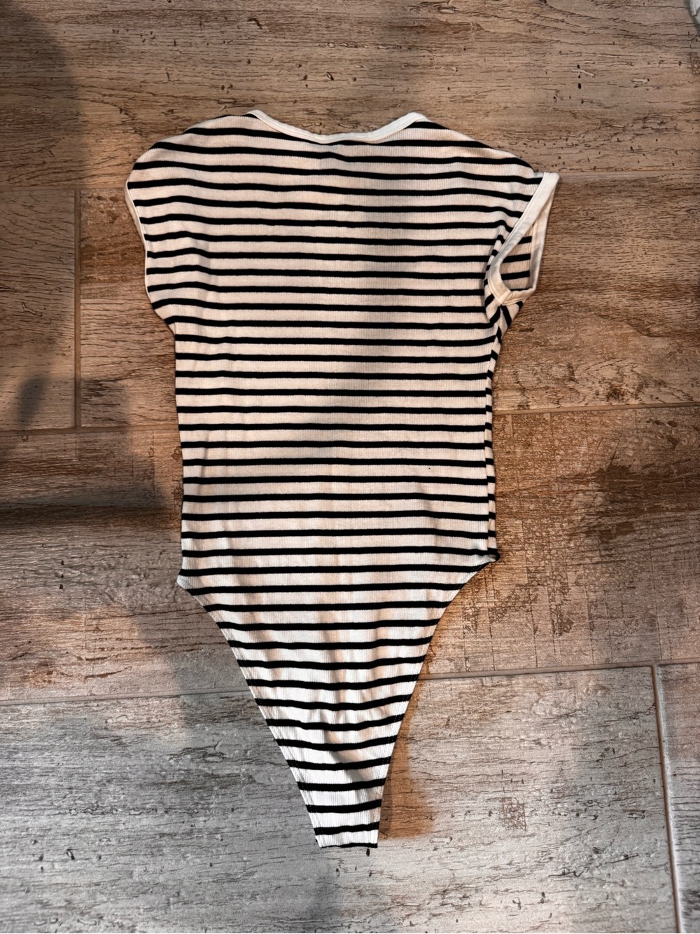 Zara Black & White Striped Ribbed Bodysuit - Picture 6 of 6
